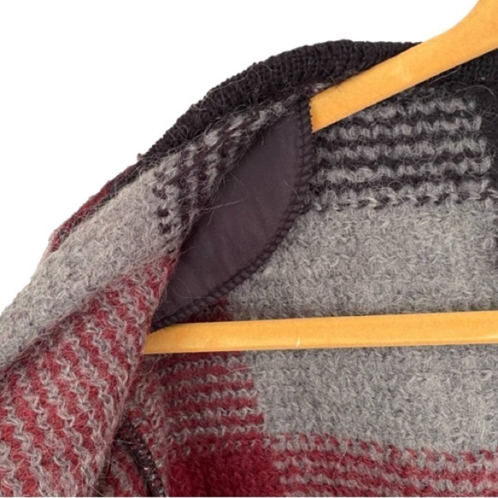 DRESSBARN Vintage Cardigan Mohair Blend Black Red Grey Check Women Plus 18-20 - Picture 4 of 12